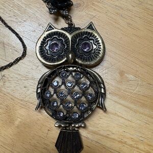 Vintage Owl Pendant Necklace